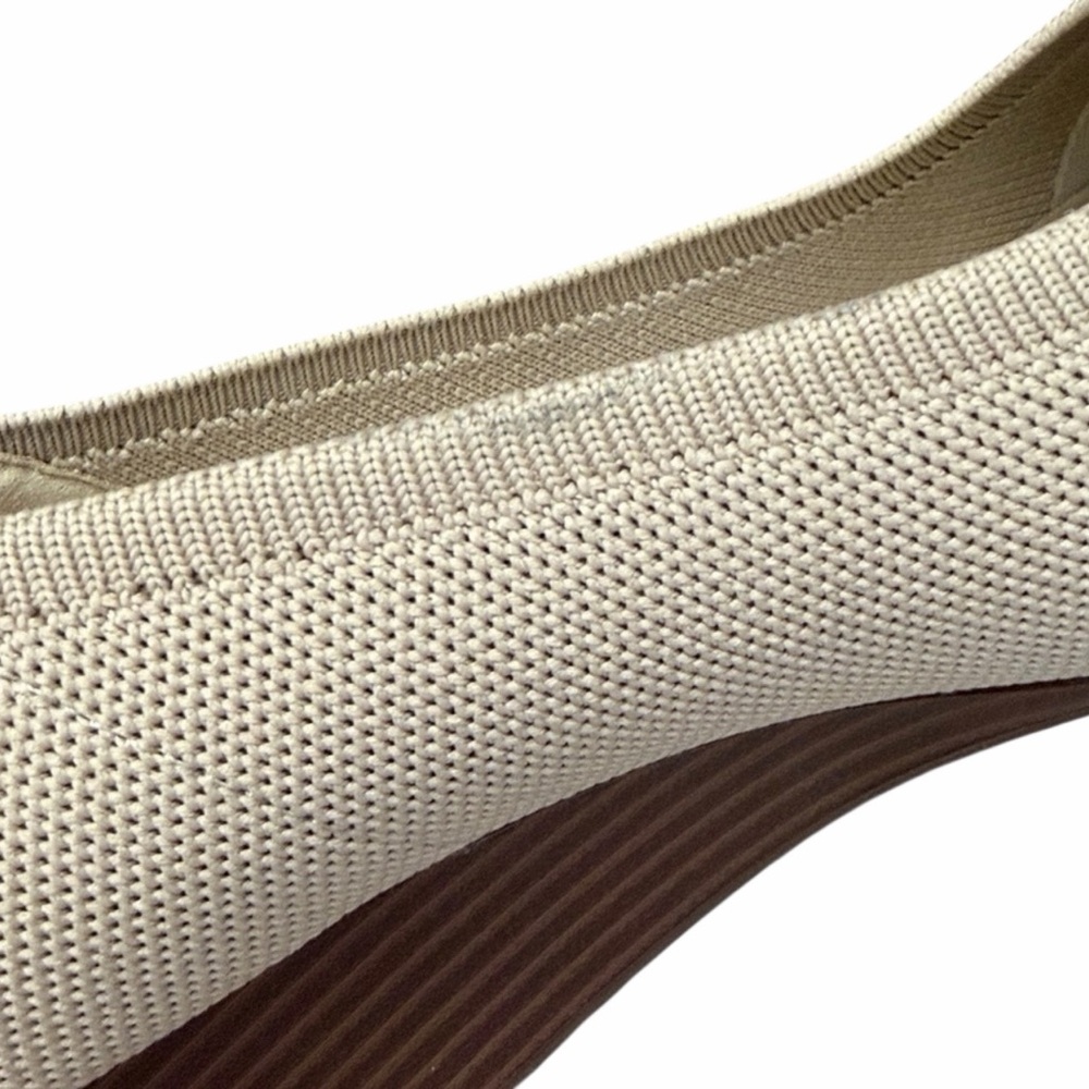 VIVAIA Aria Pointed Toe Beige Wedge 36.5 US 6 - Picture 6 of 8